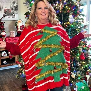 COPY - WOMENS NEW CHRISTMAS  PARTY CHRISTMAS TREE PONCHO